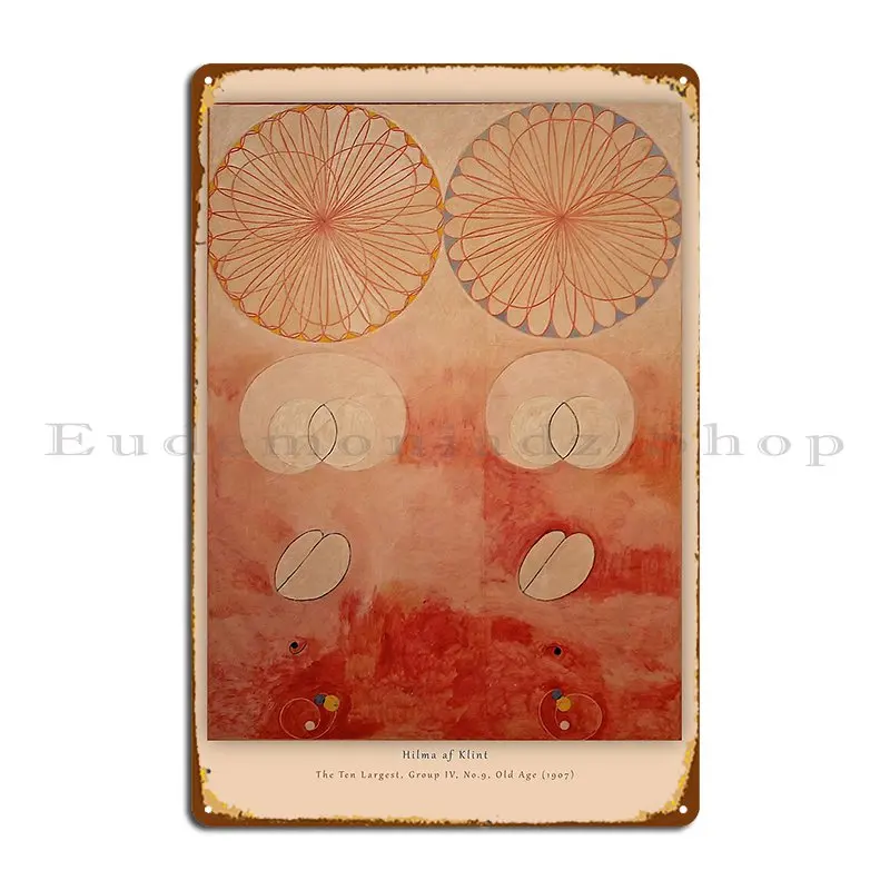 High Res Hilma Af Klint Old Age No 9 1907 Metal Plaque Poster Garage Plaques Cinema Printed Cinema Wall Mural Tin Sign Poster