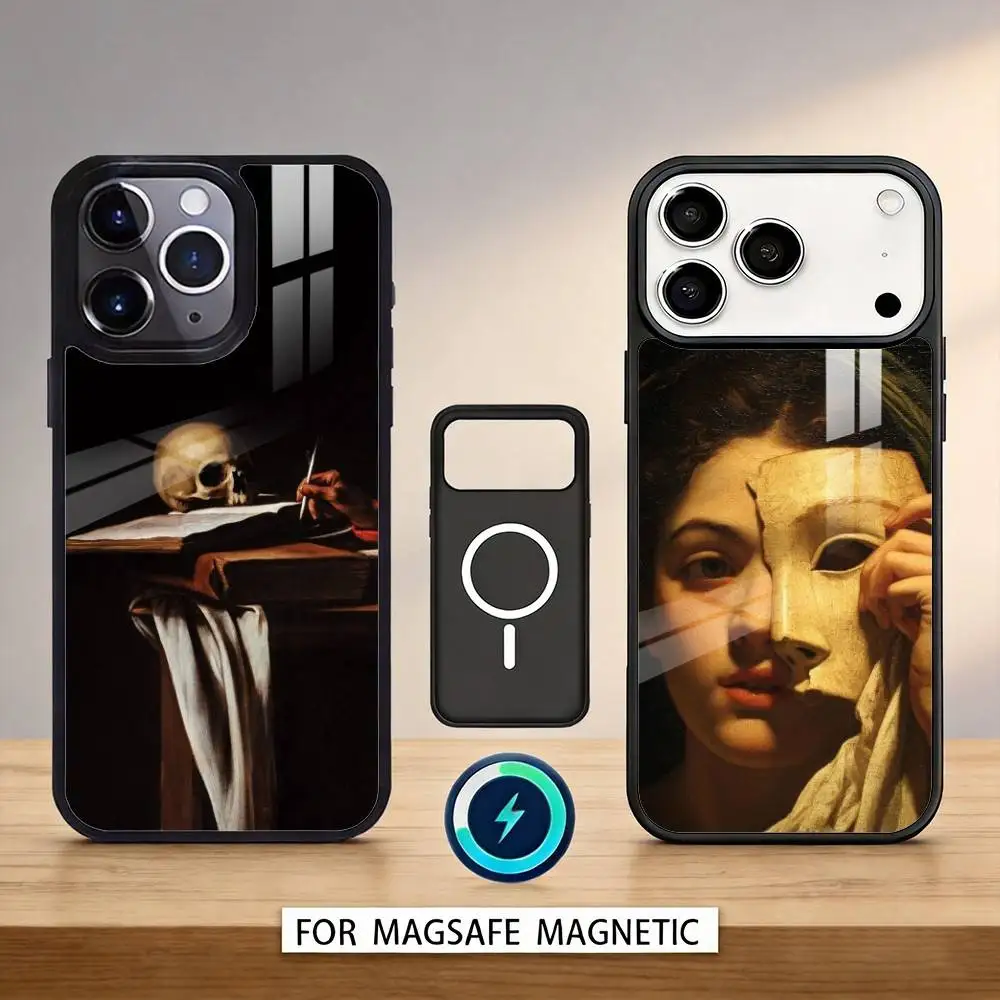 

C-Caravaggio P-Paintings Phone Case Magnetic For iPhone17 16 15 14 13 12 Pro Max For Magsafe Wireless Charging Cover