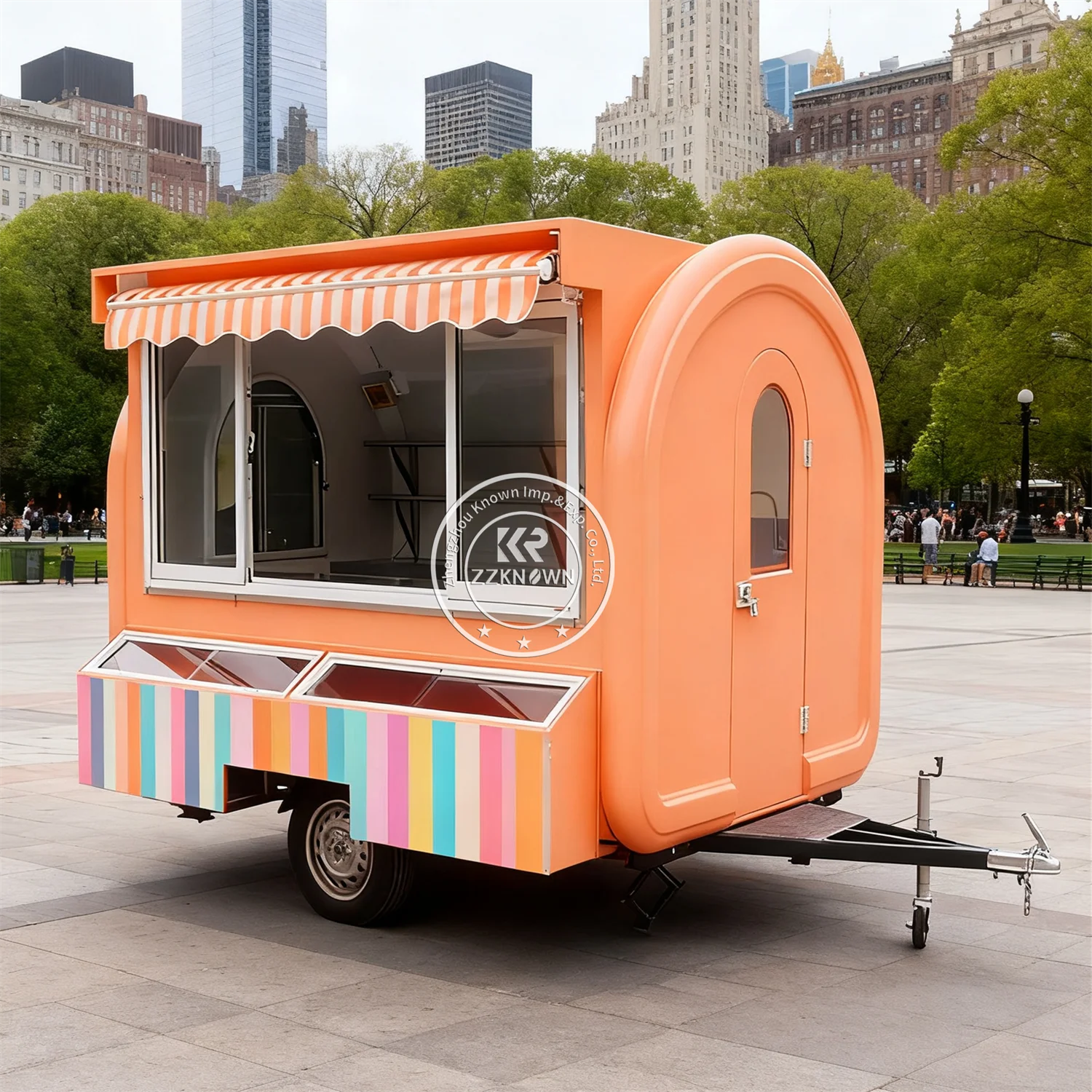 

Fast Food Trailer Fully Equipped Mobile Kitchen Trailer Concession Ice Cream and Coffee Food Truck with Stainless Steel Kitchen