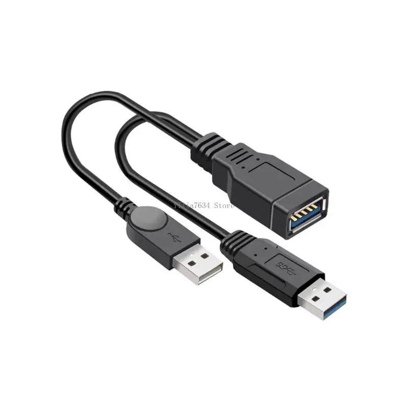 USB3.0 Male to Female Extension Cable Suitable for Simultaneous Data Transfer and Power Delivery Via Y Type Connection