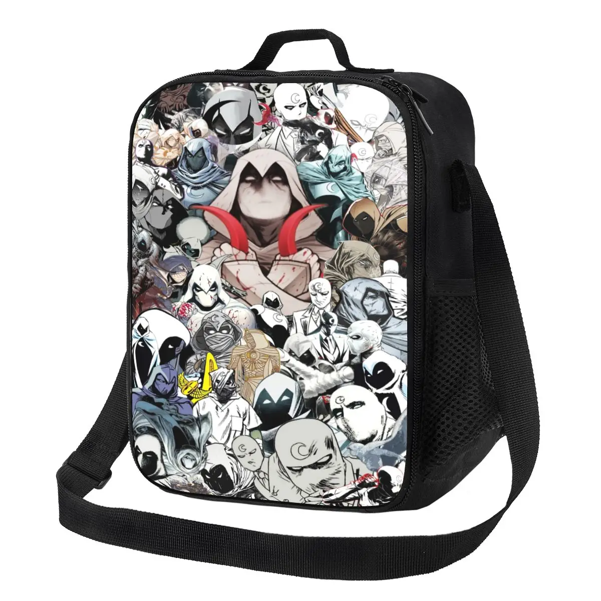 

Custom Moon Knight Movie Portable Lunch Box for Women Multifunction Cooler Thermal Food Insulated Lunch Bag Kids School Children