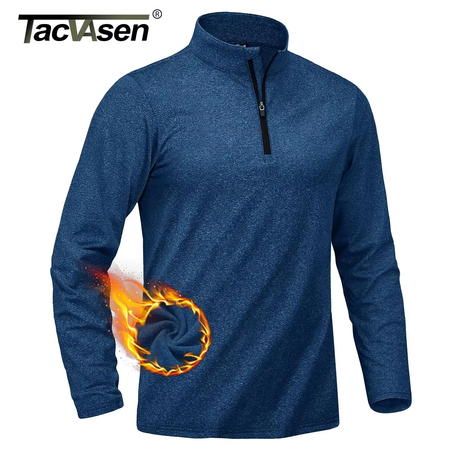 TACVASEN Turtleneck Fleece Pullover Tops Mens Autumn Winter Thermal Long Sleeve Shirts Athletic Workout Running Sweatshirts