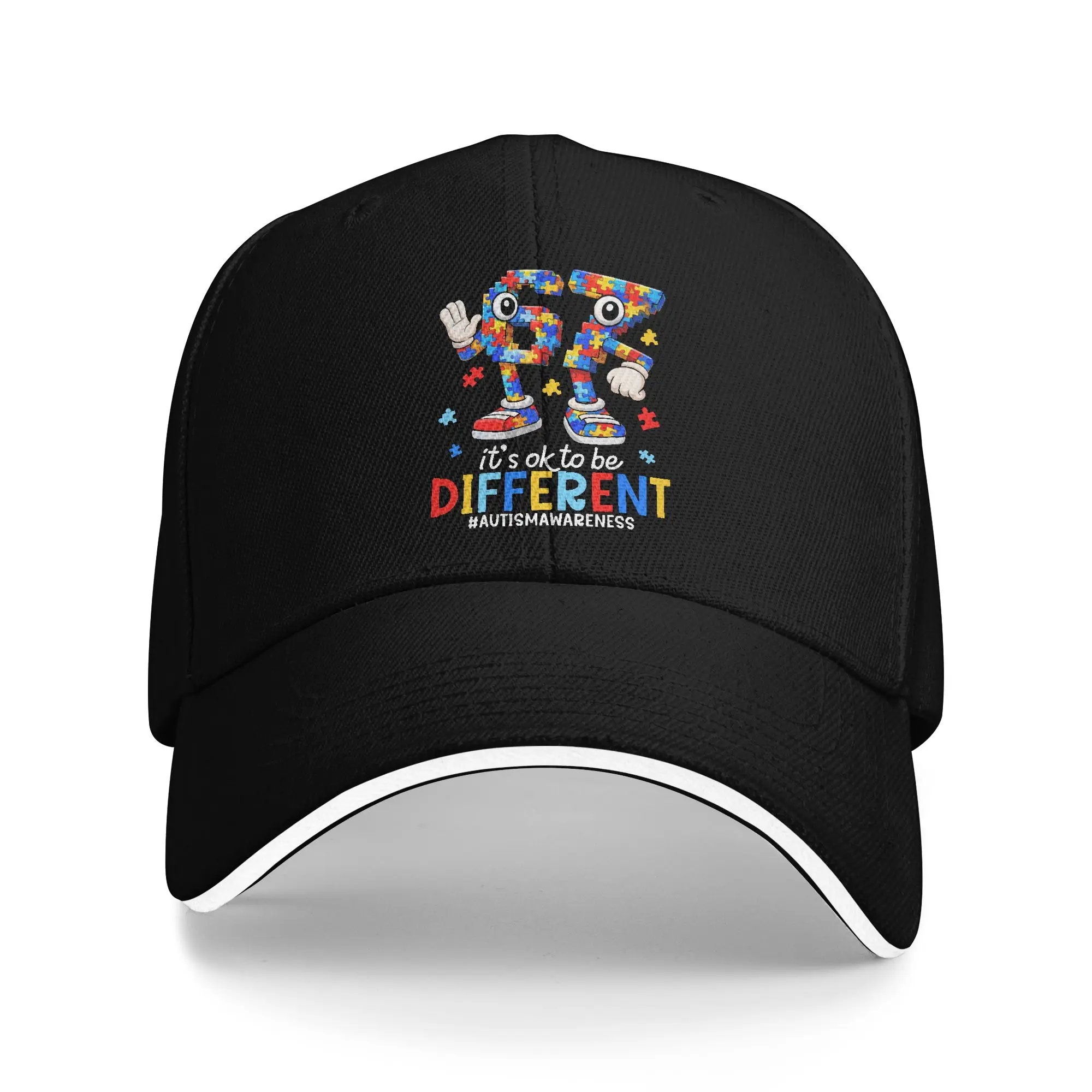 Dabbing Puzzle Autism Awareness Golf Hat Outfit Retro  Sun Caps For Men Women Golf Headewear  Adjustable Fit