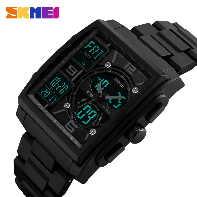 SKMEI 1274 Watwrproof EL Light Digital Wristwatches Relogio Masculino Men Fashion Watches Count Down Chronograph Alarm Sport Wat