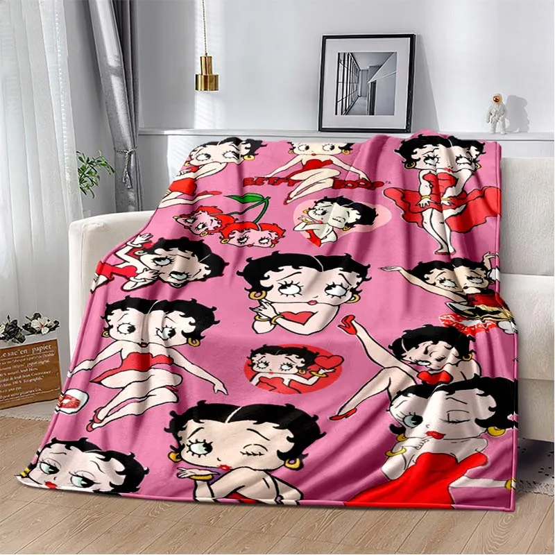 Cartoon  B-B-Bettys-boops Printed Blanket Picnic Blankets Warm Blanket Soft and Comfortable Blanket Home Travel