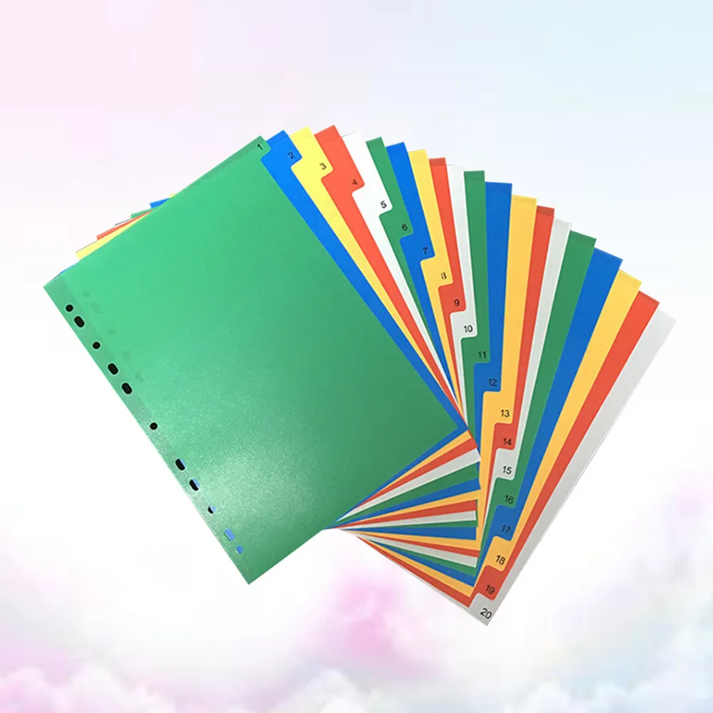 

40Pcs A4 Color Printed Index Page Dividers Eco Paper Tab Separators Non-Bending for Fast Content Retrieval School