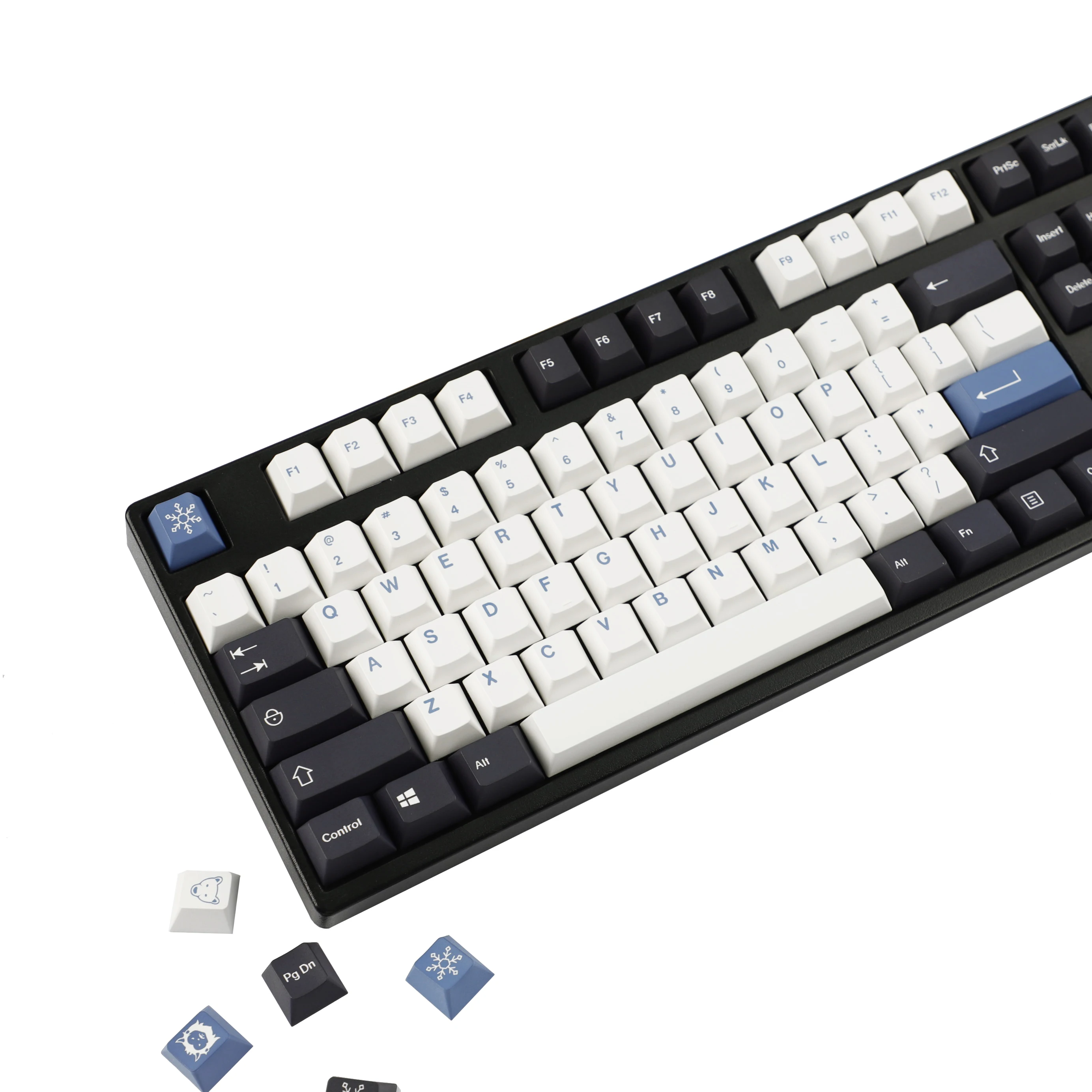 YMDK 142 Keys Arctic Circle Theme Cherry Profile PBT Dye-Sub Top Print Keycaps for 61/68/75/84/96/100/104 MX Mechanical Keyboard