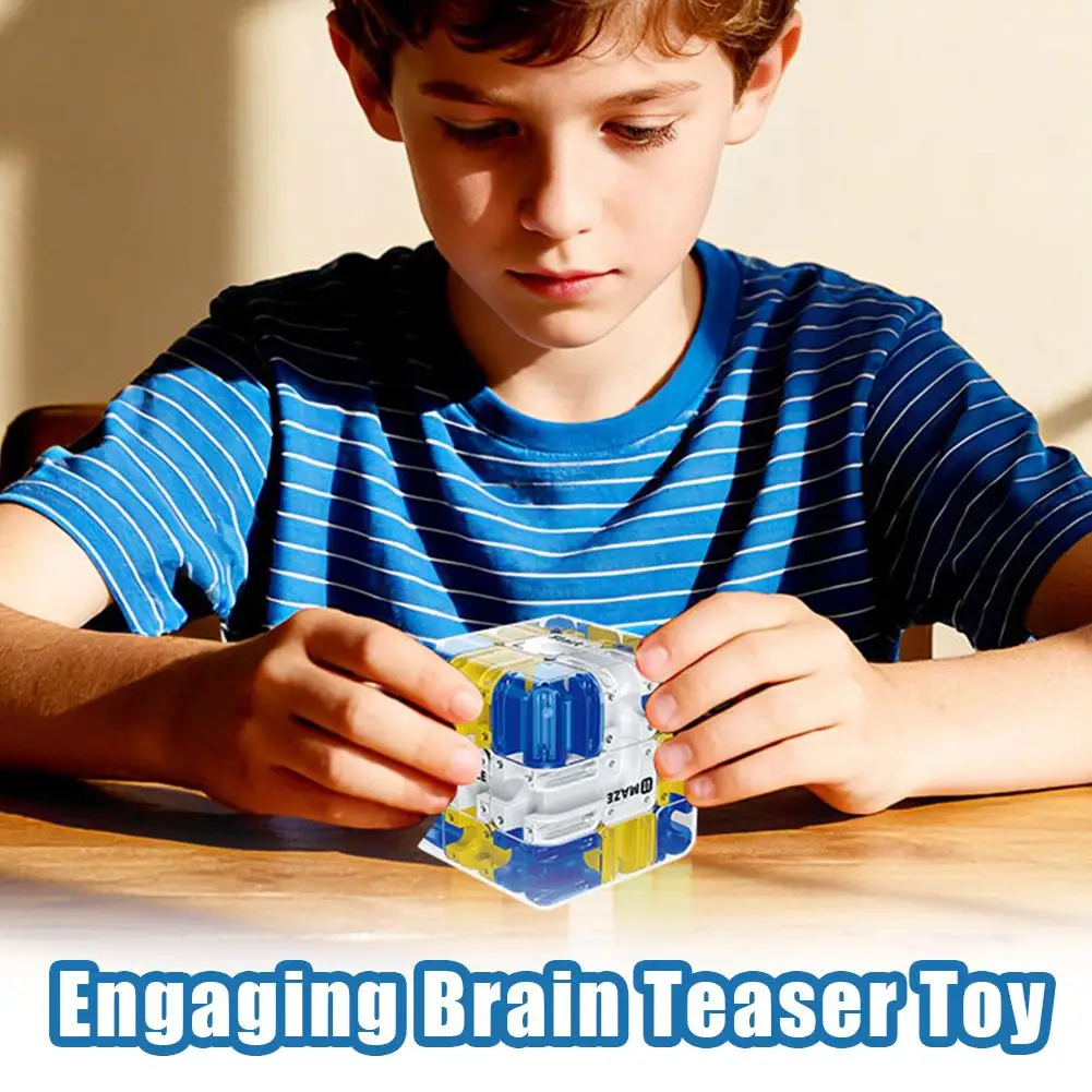 

1PCS 3D Maze Magic Cube Blue 3D Ball Maze Puzzle Cube Fidgeting Toys for Kids Logical Thinking Anti Stress Birthday NewYear Gift