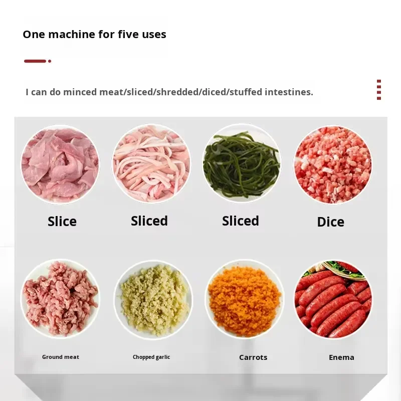 Commercial Electric Meat Grinder Heavy Duty Stainless Steel Food Processor for Beef Pork Sausage Making Kitchen Appliance