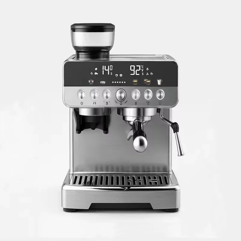 For Mini Italian Semi Automatic Double Boiler Color Touch Screen Coffee Machine With Grinding Function Coffee Brewer