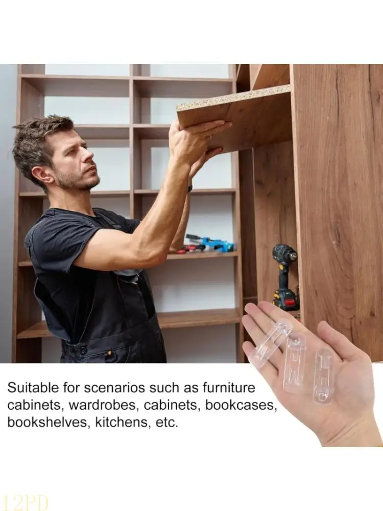12PD 60pcs Plastic Shelf Pin for Secure Cabinet Installation on 20mm Thick Shelves