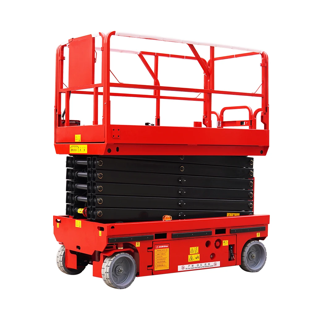 Electric Scaffold Lift Platform 2m-14m, Capacity 300kg, Movable and Foldable. With Wireless Remote Control and Fall Prev
