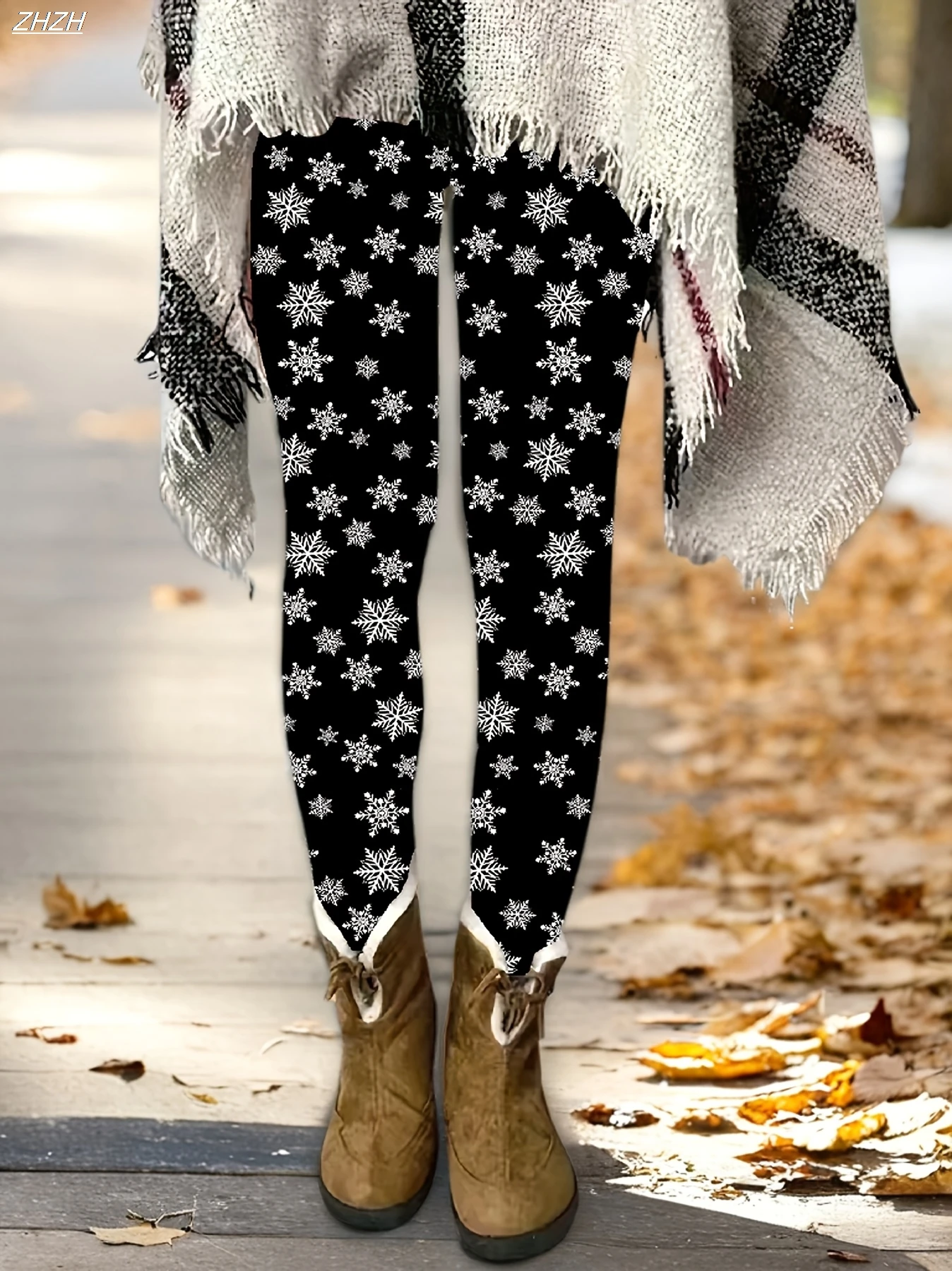 Christmas Women's Leggings Cozy Leggings Vacation Fashion Christmas Snowflakes Graphic Christmas Printing Fleece Thermal Warm