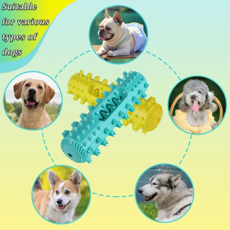 Von Tierarzt zugelassener Zahnaufsatz – 3-in-1 kühlendes Zahnbürstenspielzeug für kleine/mittlere Hunde, sommerliche Zahnreinigungs- und Zahnfleischmassage – Detail 9