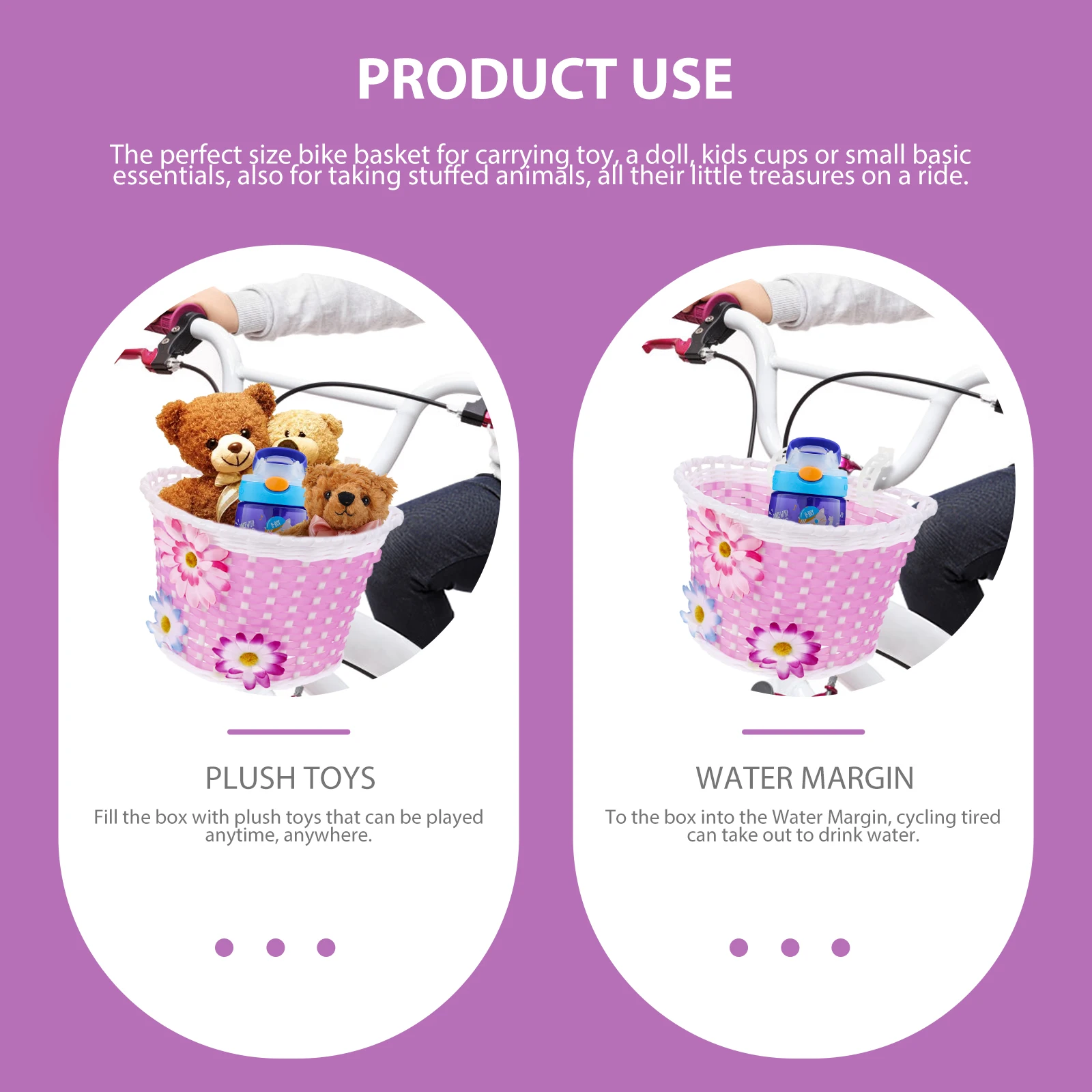 

Handmade Bike Storage Basket Children's Bicycle Baskets Handlebar for Kids Front Girl
