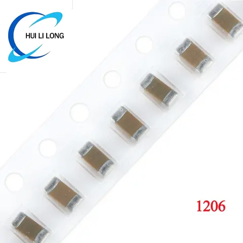 100pcs 1206 3216 SMD Chip Ceramic Capacitor 1NF 2.2NF 10NF 22NF 100NF 1uF 2.2uF 4.7uF 10uF 22uF 47uF 100uF 6.3V 10V 16V 25V 50V