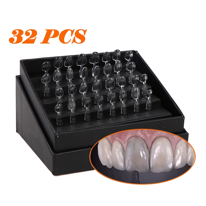 32 sztuk/zestaw zestaw form do forniru dentystycznego kompozytowa forma z żywicy utwardzana światłem autoklaw przednie przednie zęby formy narzędzia do wybielania zębów