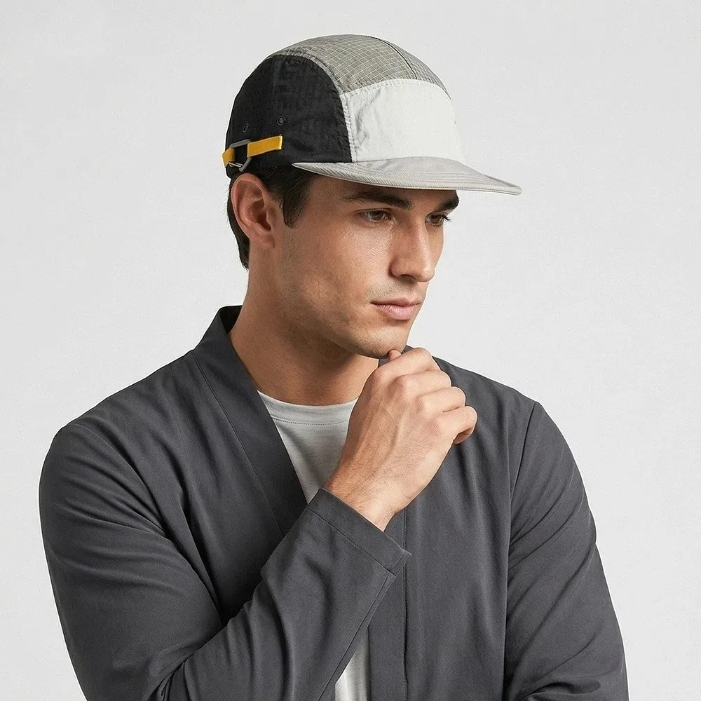 5-Panel Herren Baseballkappen Farblich Abgestimmte Leichte Schnelltrocknende Kappe Outdoor Camping Sonnenschutz Entenschnabel-Kappe – Detail 10