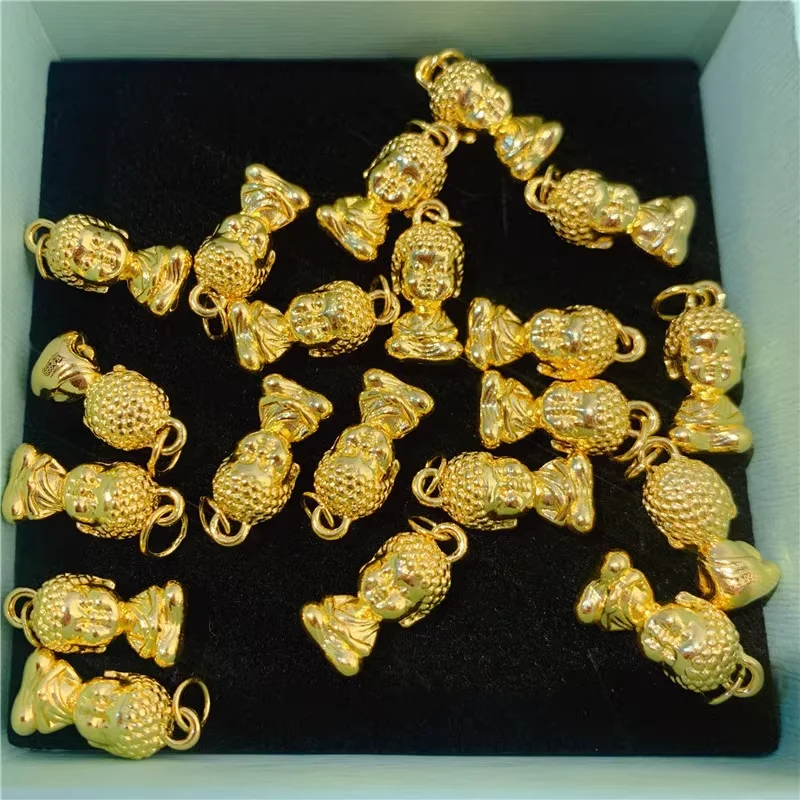 

1pcs Pure 999 24K Yellow Gold Women Bless Little Buddha Pendant 0.3-0.5g