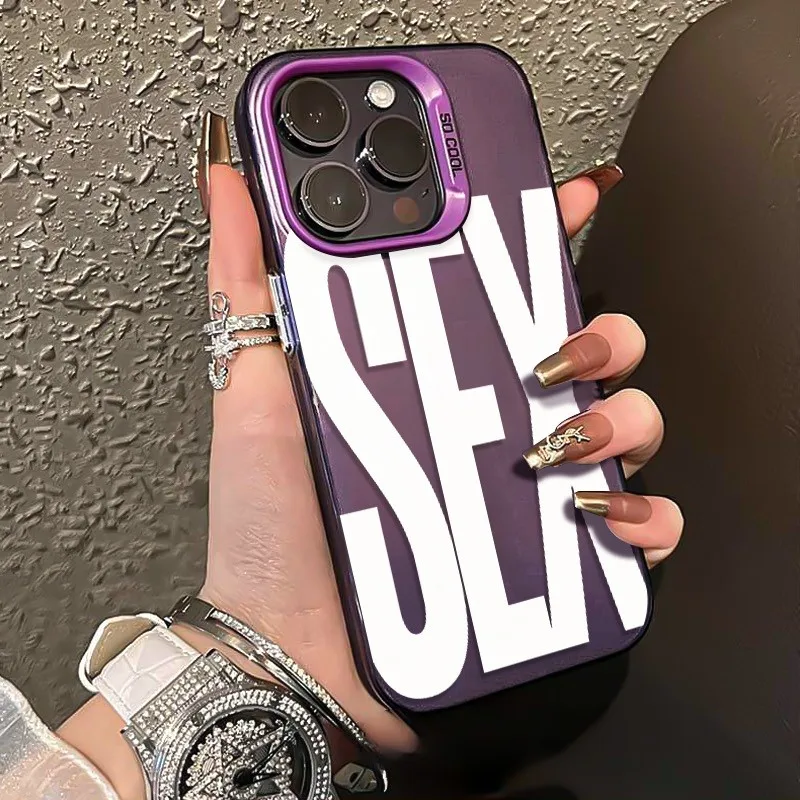 Capa de telefone com padrão de ícone sexual, para iphone 17 16 15 14 13 12 11 pro max mini x xr 7 8 plus 16e, filme brilhante de ar, capa traseira dura para pc