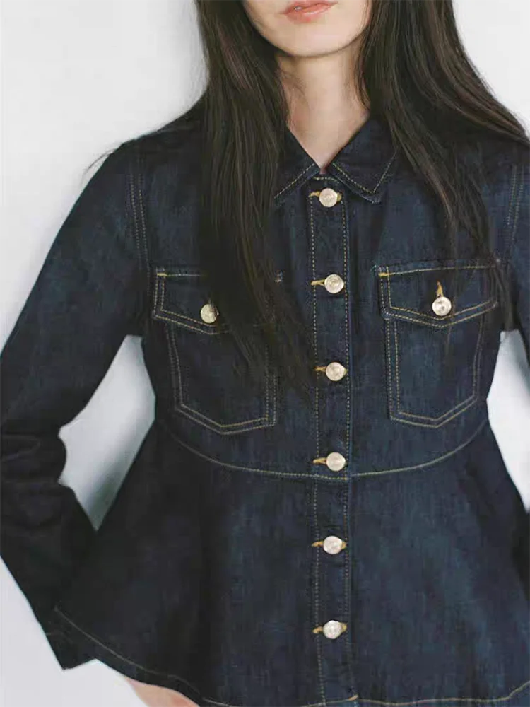 معطف Jaet نسائي جديد لخريف 2025 جينز بفتحة واسعة 407 64783 64784 ملابس خروج غير رسمية للسيدات العرقية