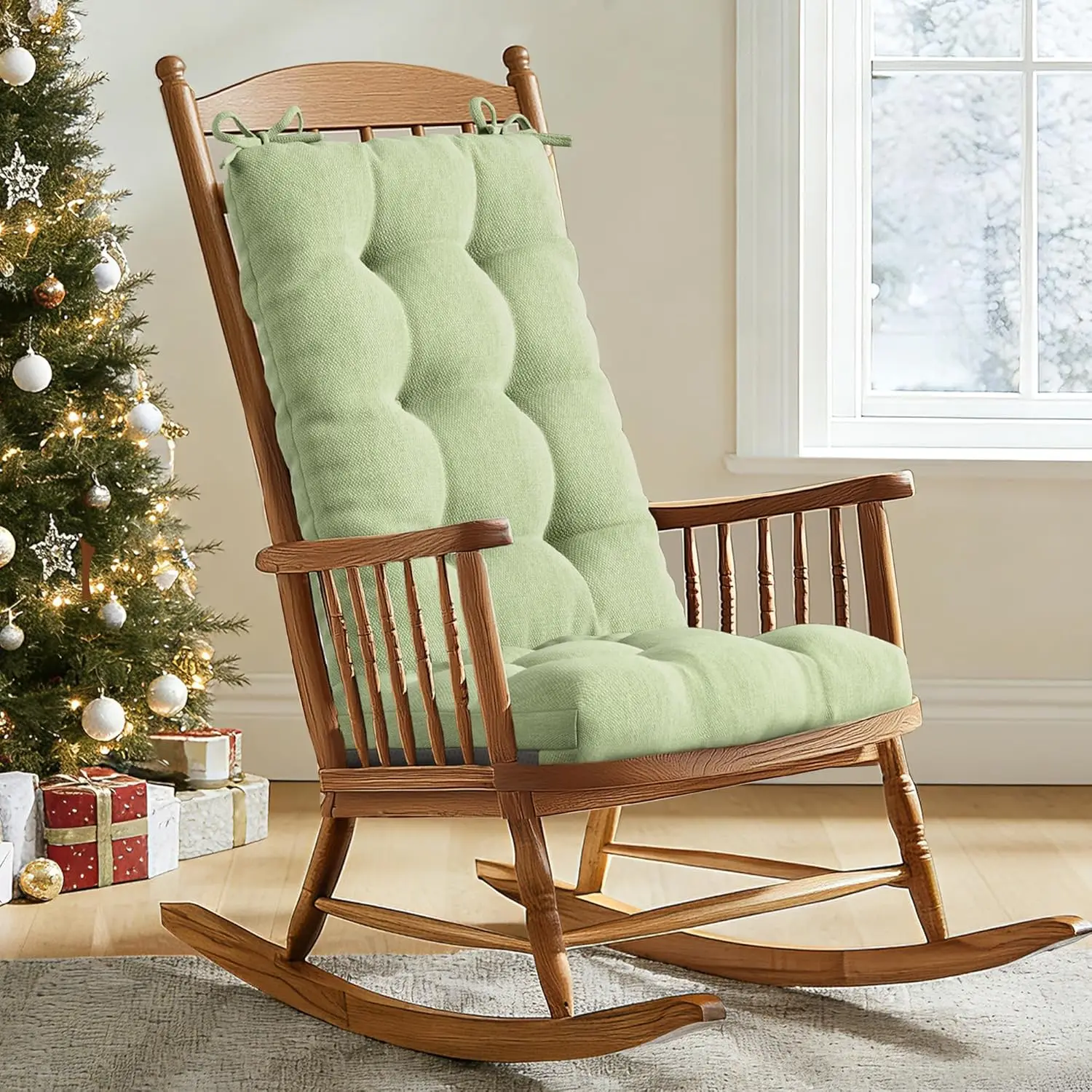 

Водостойкий набор подушек для кресла-качалки для внутреннего и наружного использования, подходит для большинства стандартных качелей темно-зеленого цвета