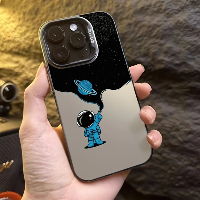 

Blue astronaut pattern phone case for iPhone 17 16 15 14 13 12 11 Pro/ Max/Plus shock-proof rear cover anti-fingerprint