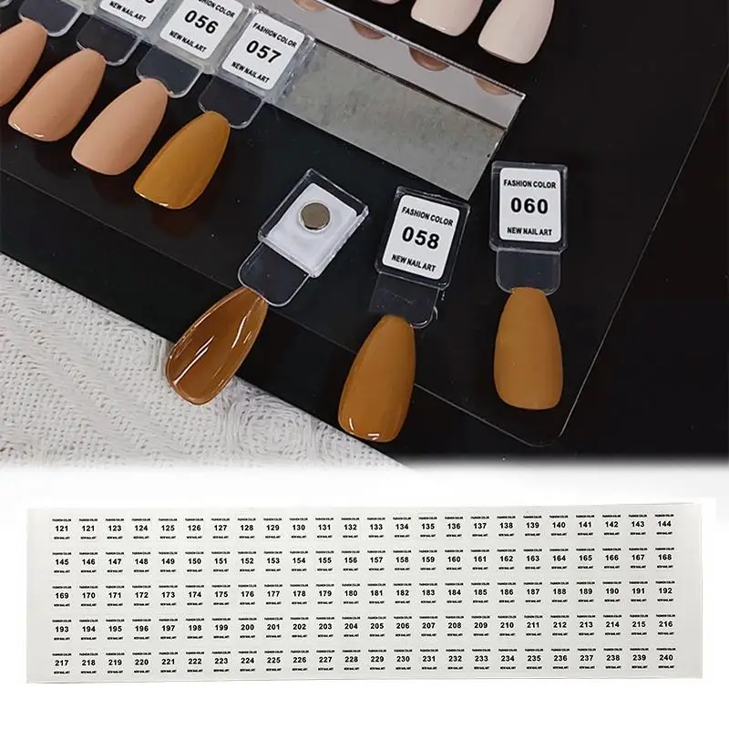 NO.1-240 Nail Polish Number Sticker Label Color Gel Bottle Lipstick Nails Tips Display Mark Numbering Manicure Tool Varnish Glue
