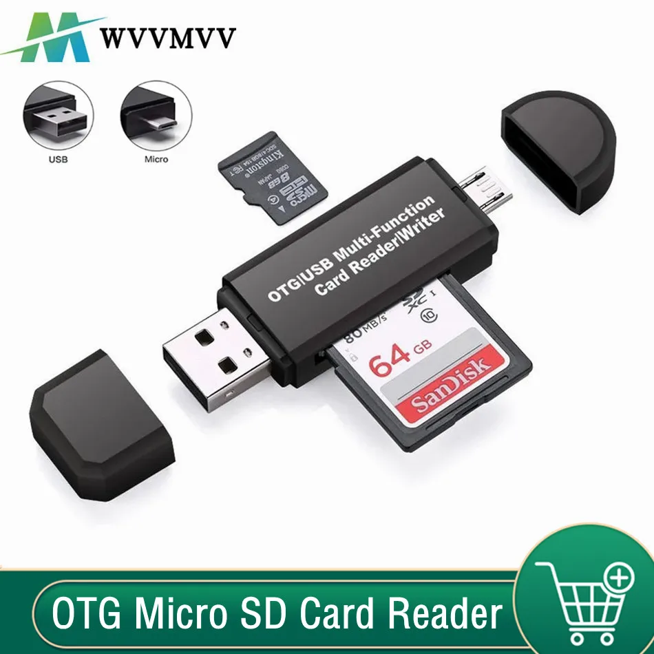 WvvMvv OTG Micro SD Card Reader USB 3.0 Card Reader 2.0 For USB Micro SD Adapter Flash Drive Smart Memory Card Reader Type C