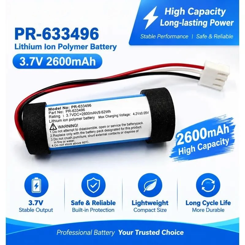 PR633496 Replacement Battery For Kardon Onyx Studio 3 and Star Ring 3 Speaker Model High Capacity Rechargeable Li-ion