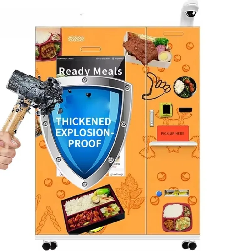 Hot Food Vending Machine Self‑Service SDK Supported Touch Screen Nutritional Meal Dispenser for Retail Location Custom