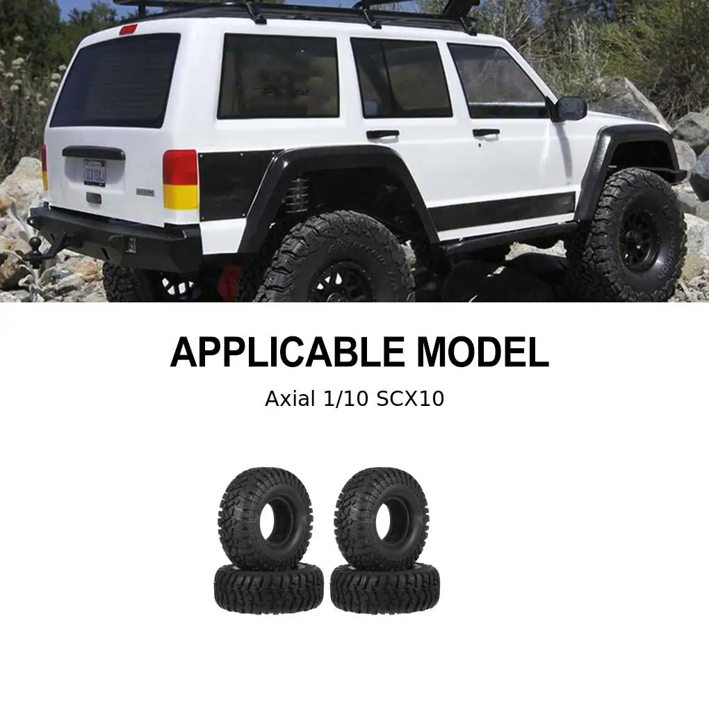 RCGOFOLLOW 1.9 Inch 114mm Diameter 42mm Width Rubber Crawler Wheel Tires 1/10 TT02 94122 94123 SCX10 90046 TRX4