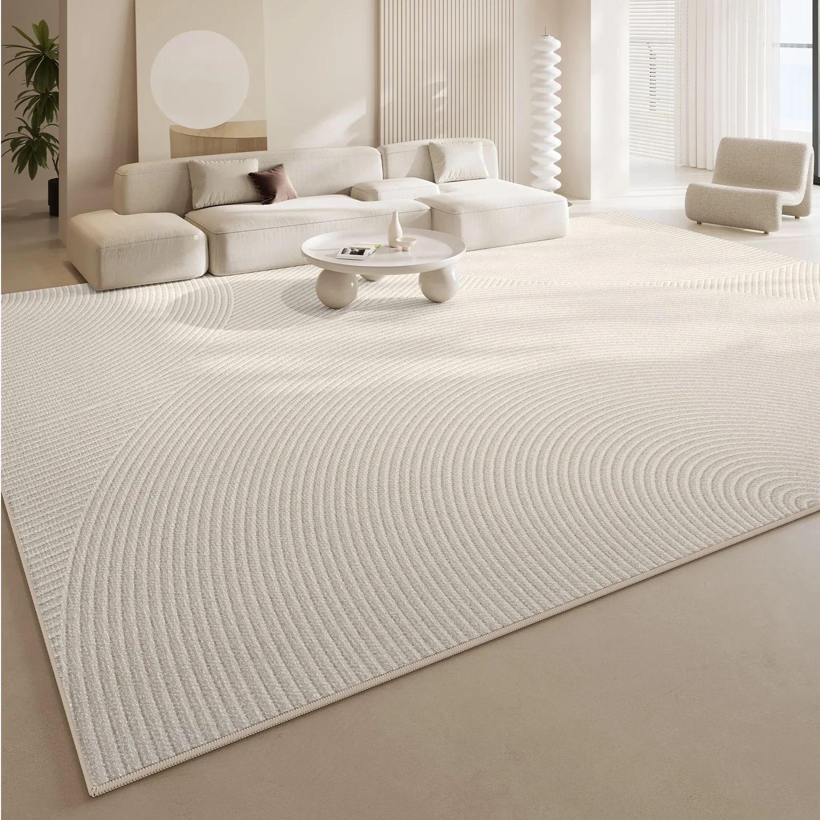 

Living Room Carpet Bedroom Lounge Rug Big Size Home Decoration Beige Stripes Floor Mat Anti-slip Large Area Rugs Alfombra