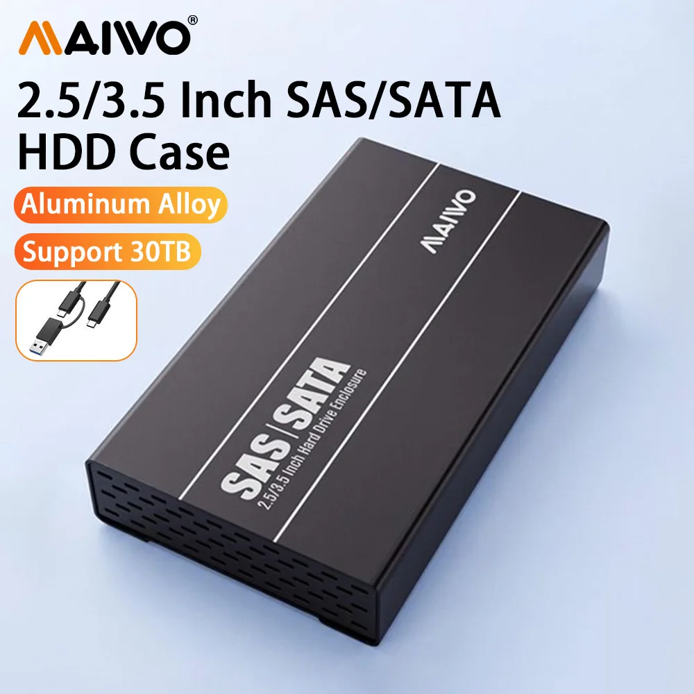 MAIWO 2.5/3.5 Inch SAS/SATA Hard Drive Enclosure Type-C to USB 3.1 C Gen2 HDD Docking Station Hdd Caddy Sata Hdd Case hdd box