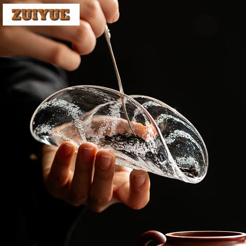 

Handmade Crystal Glass Tea Thickened Large Japanese Tea Lotus Tea Scoop Vintage Appreciation Ladle Tea Items Supplies Gift Craft