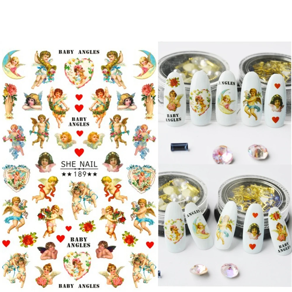 

SHE-189 SHE-188 Angel Angel wings series DIY 3D Back glue Nail decal Nail sticker Nail decoration Nail art