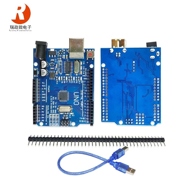 5PCS UNO R3 CH340G Development Board For Arduino Control ATMEGA328P MCU Module MEGA328P Chip with Cable