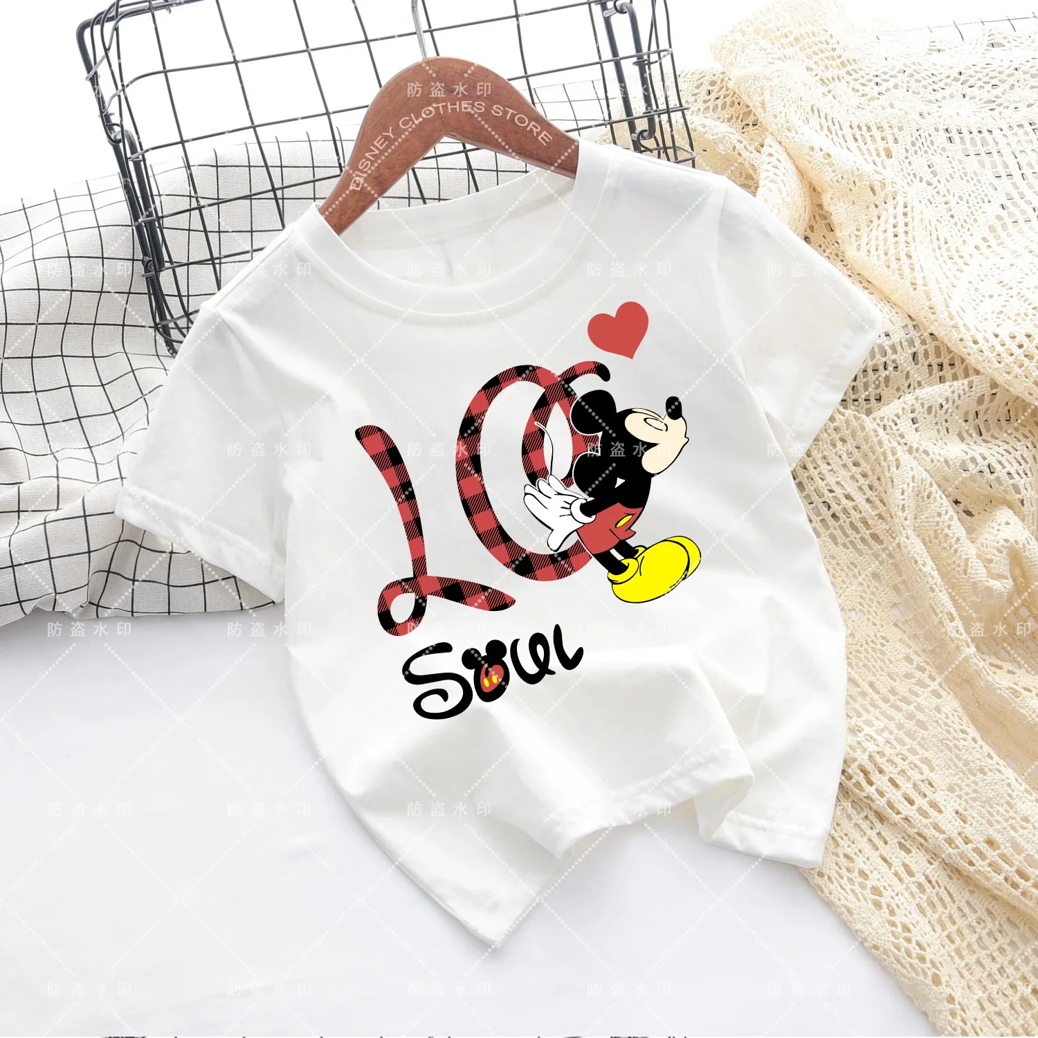 Stitch KidS T Shirt Children Kawaii Girl Clothes Summer Cartoons Minnie T-shirt Couple Summer Minnie Children T-shirt Kawaii