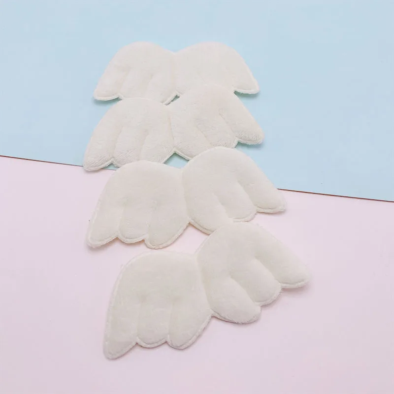 50Pcs 8.5*4CM Two Side Felt Angel Wing Padded Appliques For Children Hat Sewing DIY Headband Hair Clip Accessories Patches