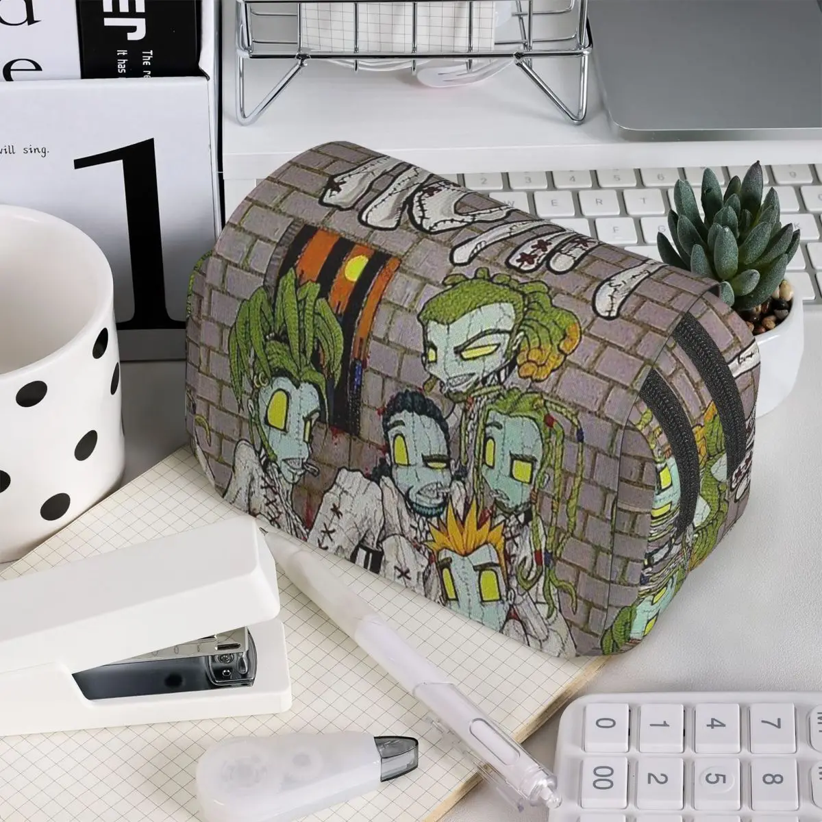 Federmäppchen mit Korn-Rockband-Logo für Schüler, Schule, Stiftbox, Bleistiftbeutel, Schreibwaren, Stifthalter-Tasche