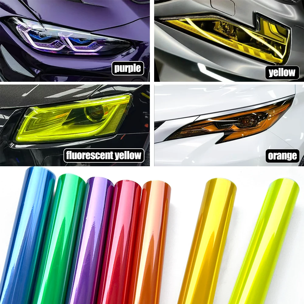 Gloss Trasparente Luce Fumo Nero Pellicola IN PVC 30X60/100/120 cm Faro Fanale Posteriore Wrap Copertura Pellicola Foil Adesivo Auto Pellicola Blindata