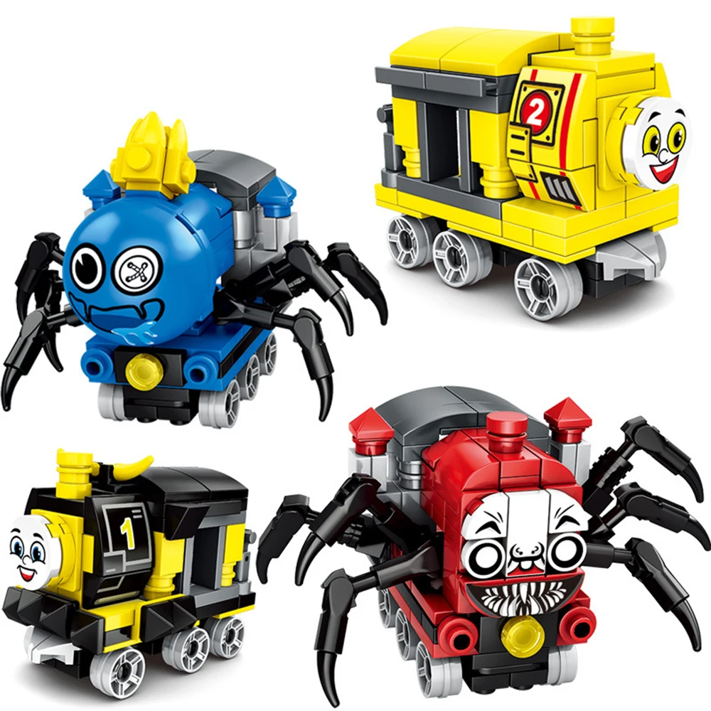 

Cartoon Monster Building Blocks Set Game Spider Train MOC Choo-Choo Charles Horrors Steam Trains Bricks Toys for Children Gift