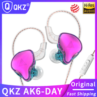 Original QKZ AK6 DAY/AK8 Wired Earphones Dynamic HIFI Bass 3.5mm AUX In-ear With MIC Sport Game Music K Song Live Earbuds