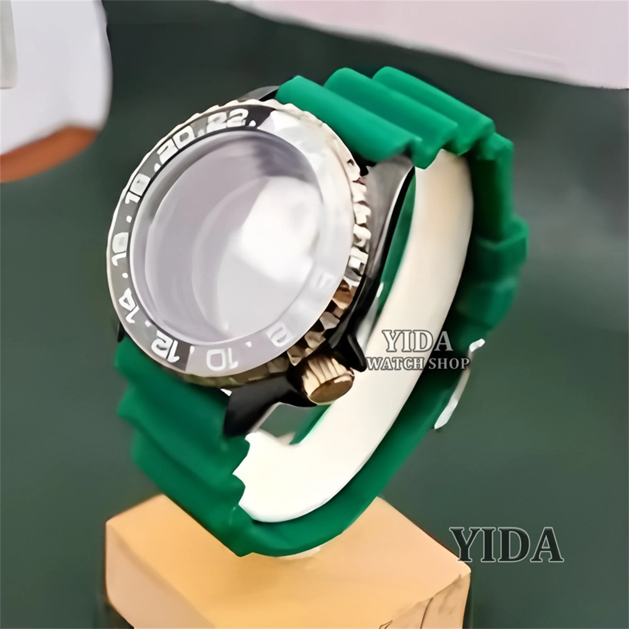 

42MM Watch Case for SKX007 316L Stainless Steel Watch Case Rubber Bracelet Sapphire Glass Fit NH35 NH36 Movement Replacements