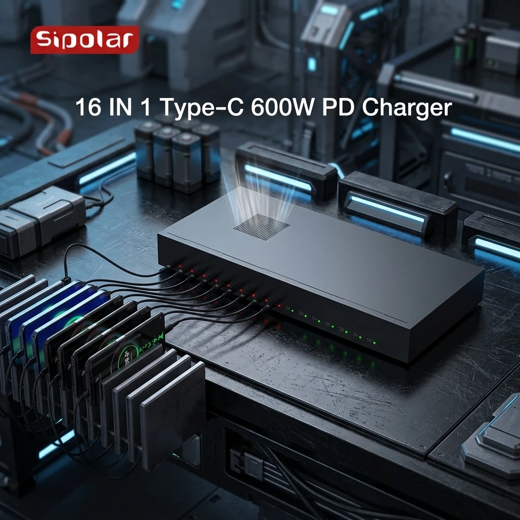 

Industrial 16 Port USB C Hub Splitter 600W Charging Machine Max 30W Fast Charge Station for Bulk Phone Testing and Laptops