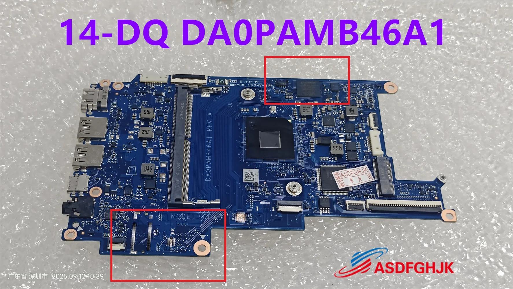 

DA0PAMB46A1 For HP 14-DQ 14S-DQ Laptop Motherboard With Celeron N4120 CPU with hard disk 64G/128G TEST OK