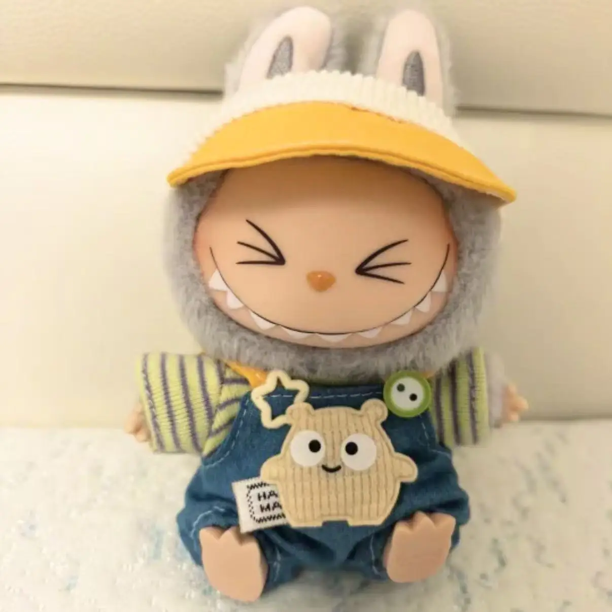 

17cm Mini Plush Doll'S Clothes Outfit Accessories For Korea Kpop Exo Labubu Idol Dolls Macaron overalls Clothing Gift