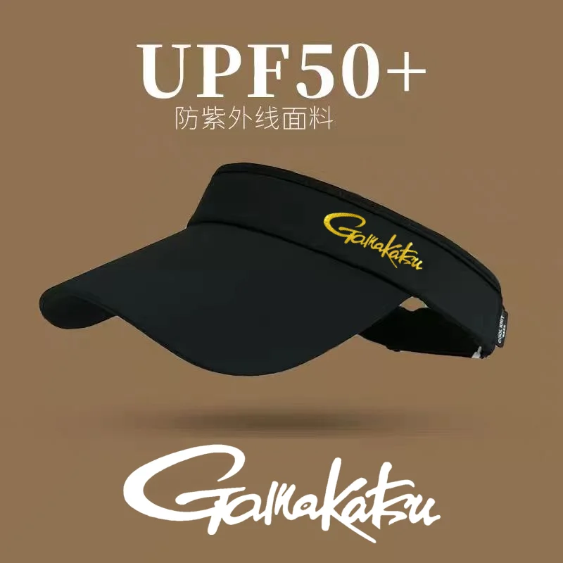 2024 New Gamakatsu Fishing Hat for Men Summer Sunscreen  UPF50+ Empty Top Peaked Hat for Outdoor Cycling Sports Baseball Hat