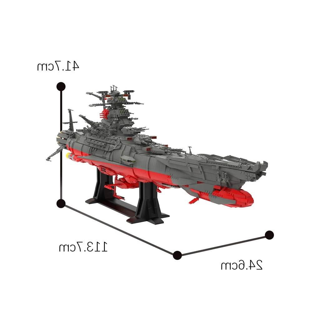 

Модель строительных блоков Yamatoed Space Battleship с подставкой, крейсер, военный военный корабль, игрушка для взрослых, подарки (5325 шт.)