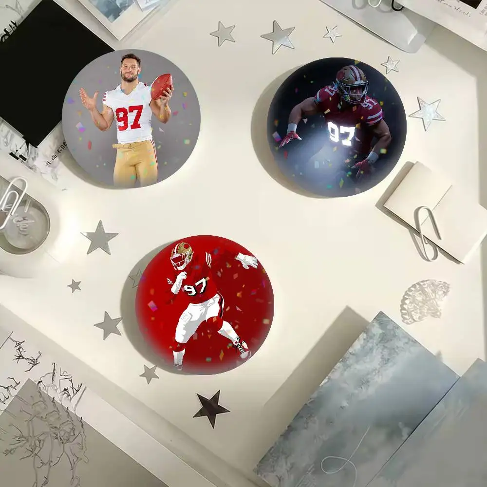 Nick Bosa  25 32 44 58 75mm Badges Personalized Round Brooches Pins Accessory Gift